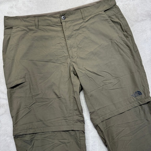 The North Face Pants Men 40 Green Convertible Cargo Ripstop Trail Hiking Camping - Picture 1 of 16